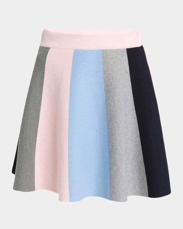 Scarf Paneled Cashmere Knit Mini Skirt